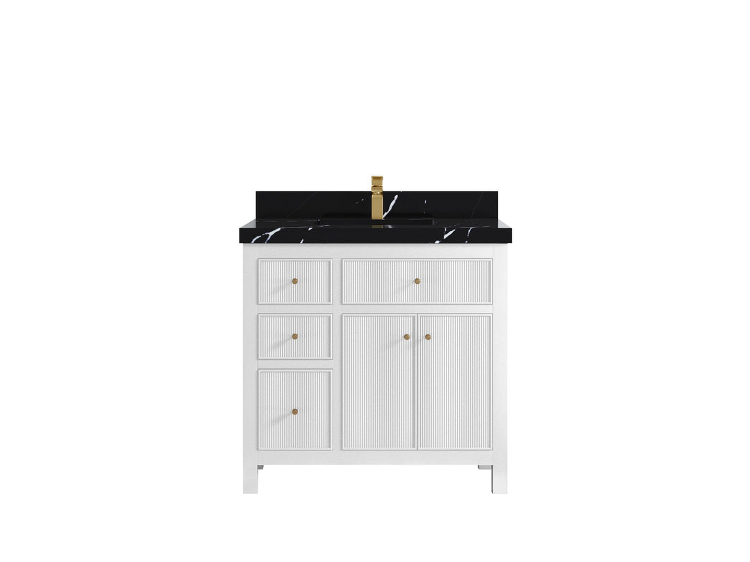 Sonoma 36 in. W x 22 in. D with Center Sink Bathroom Vanity | 
              
                White
                
                  
             - SON_WH_CA_GL_36CR - photo №6