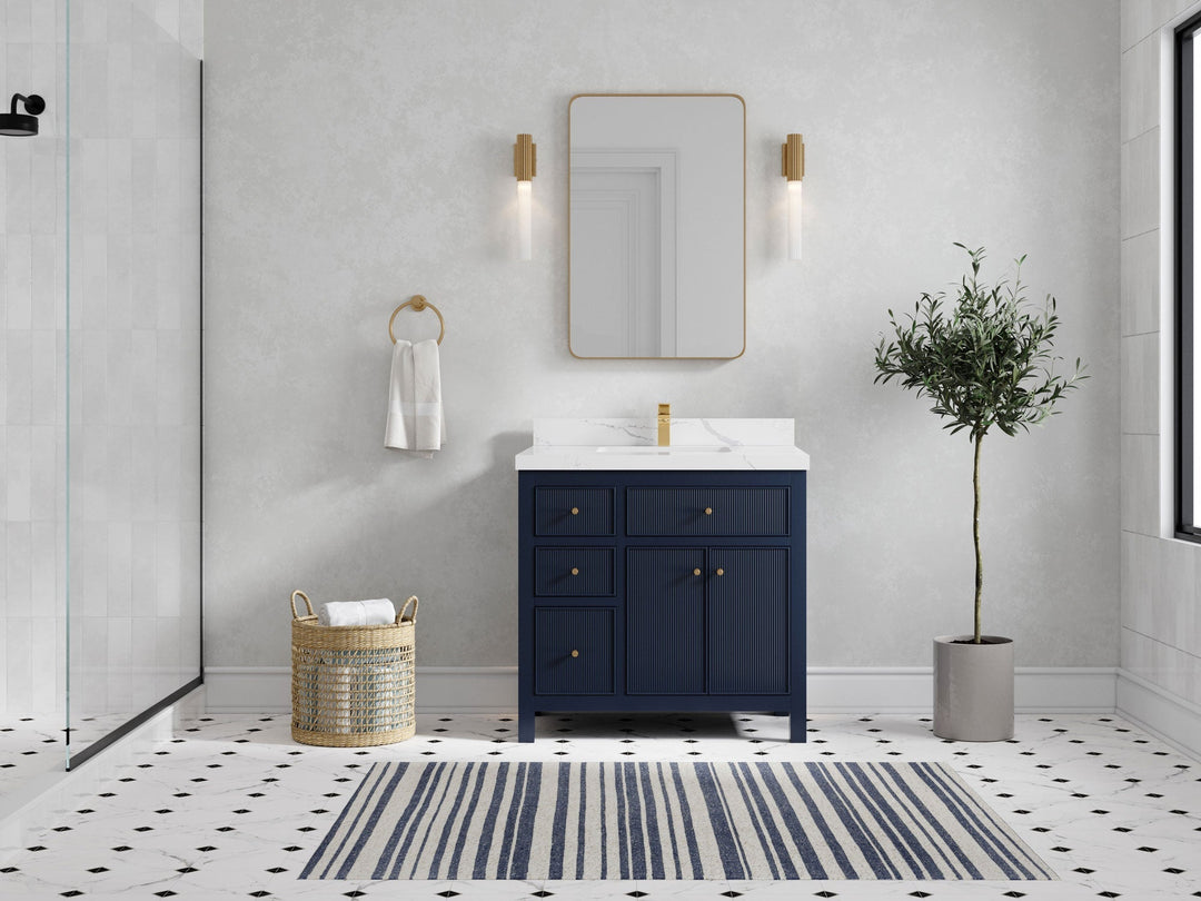 Sonoma 36 in. W x 22 in. D with Center Sink Bathroom Vanity | 
              
                Hale Navy Blue
                
                  
             - SON_HLN_CA_GL_36CR - photo №4