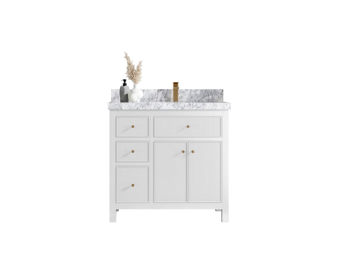 Sonoma 36 in. W x 22 in. D with Center Sink Bathroom Vanity | 
              
                White
                
                  
             - SON_WH_CA_GL_36CR - photo №1