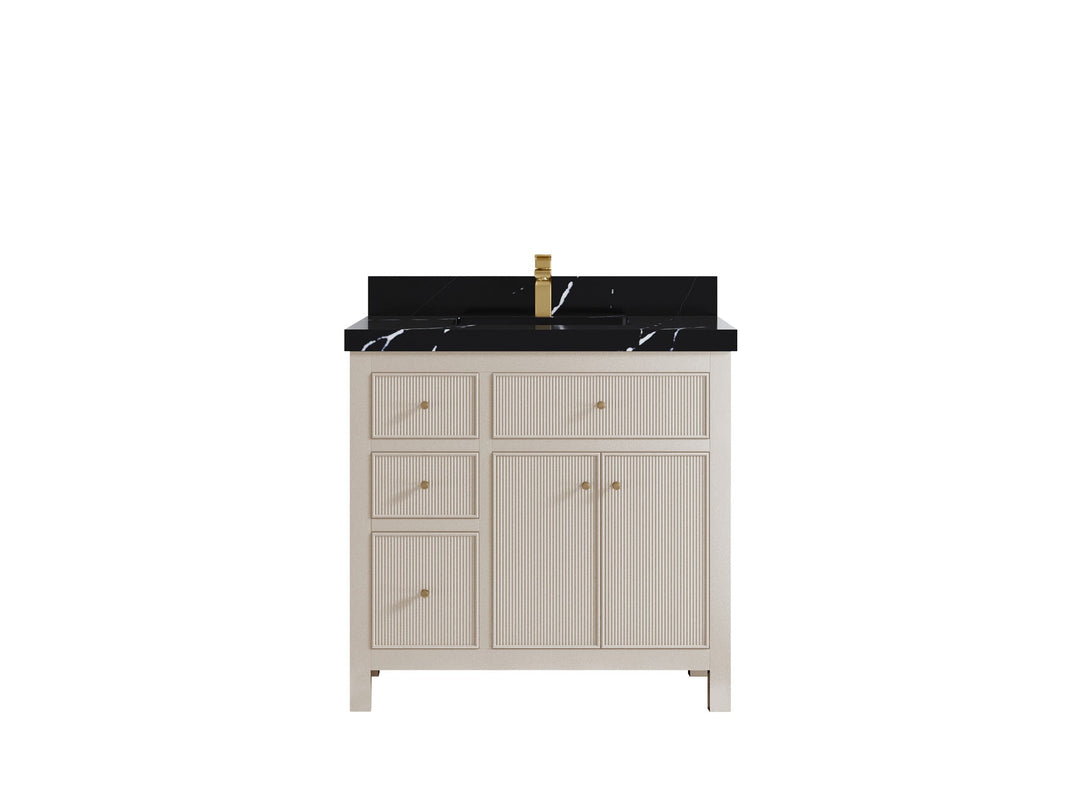 Sonoma 36 in. W x 22 in. D with Center Sink Bathroom Vanity | 
              
                 Fine Grain Linen Beige
                
                  
             - SON_FNG_CA_GL_36CR - photo №6