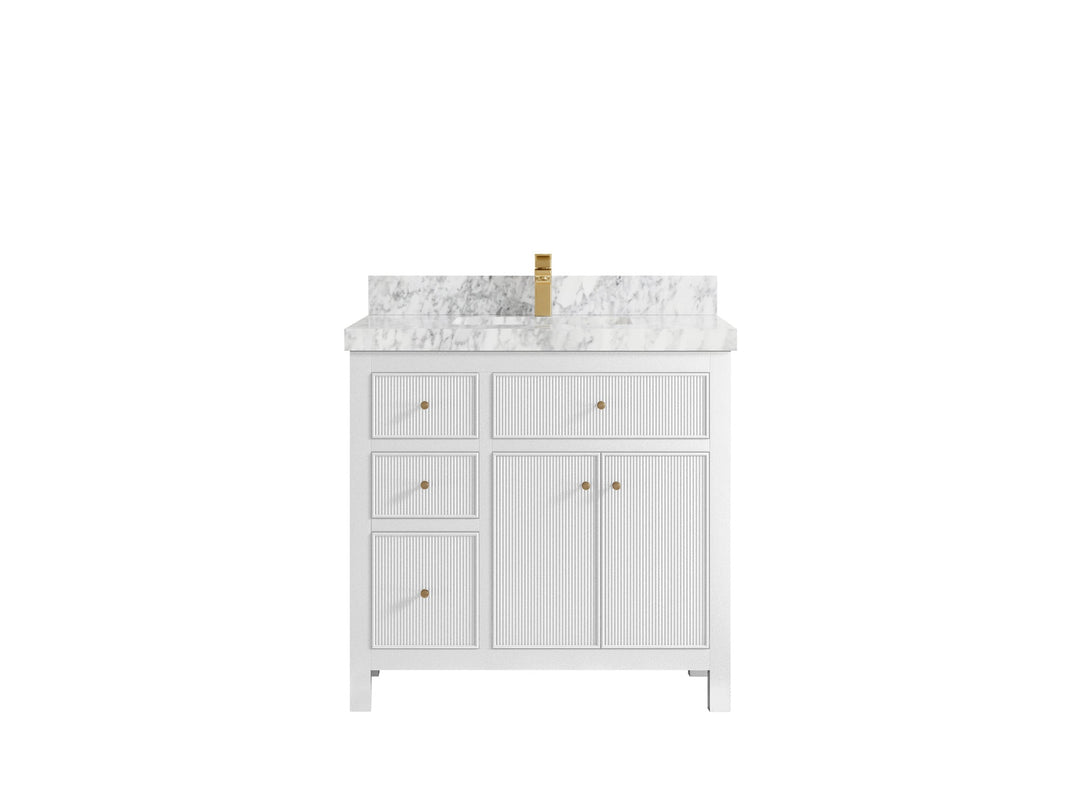 Sonoma 36 in. W x 22 in. D with Center Sink Bathroom Vanity | 
              
                White
                
                  
             - SON_WH_CA_GL_36CR - photo №11