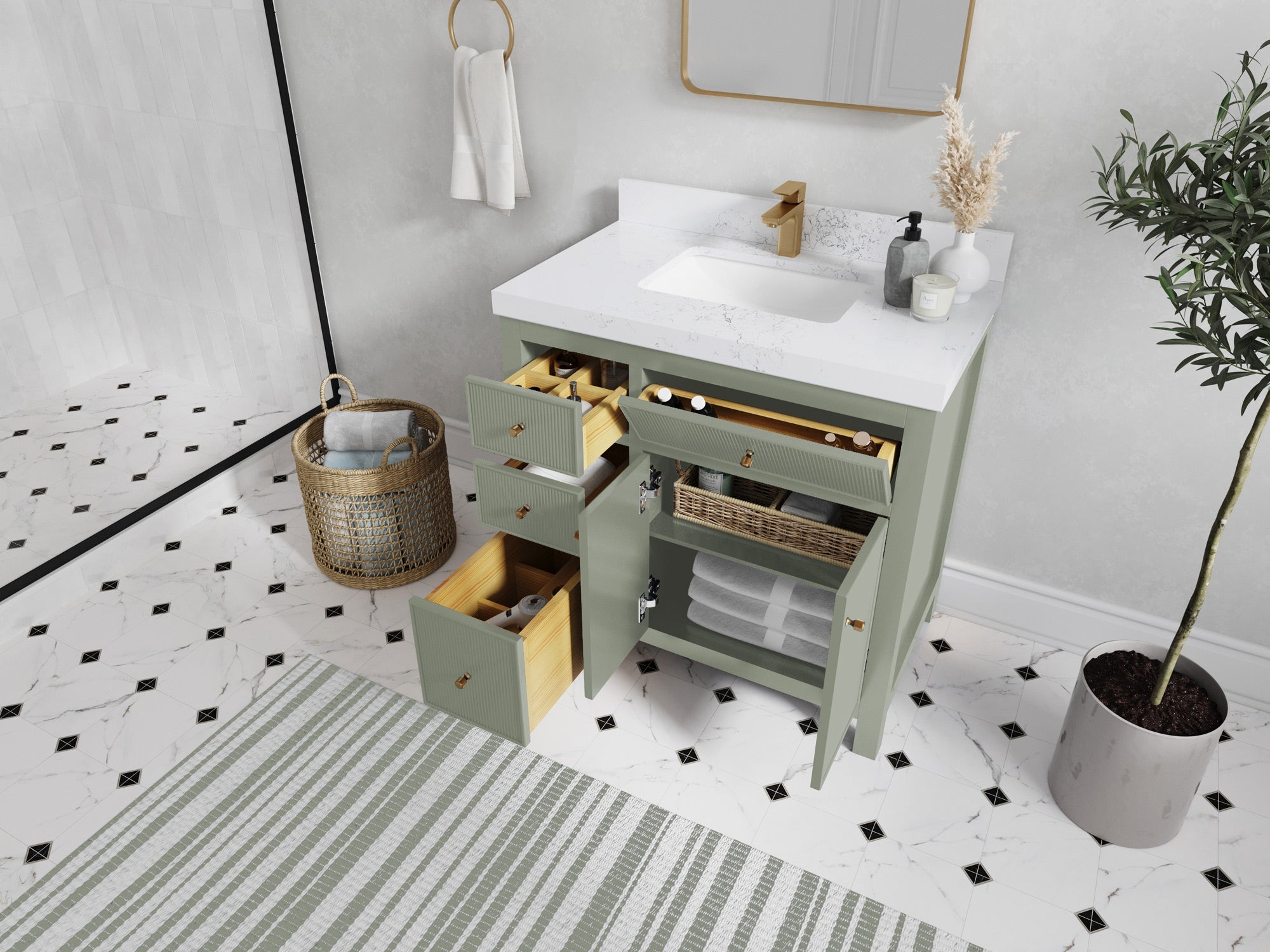 Sonoma 36 in. W x 22 in. D with Center Sink Bathroom Vanity - Willow Bath and Vanity