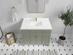 Sonoma 42 in W x 22 in D Free Standing Reeded Single Sink Bathroom Vanity - photo 19