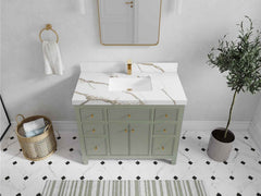 Sonoma 42 in W x 22 in D Free Standing Reeded Single Sink Bathroom Vanity - photo 14