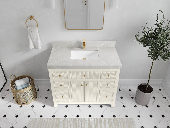 Sonoma 42 in W x 22 in D Free Standing Reeded Single Sink Bathroom Vanity - photo 30