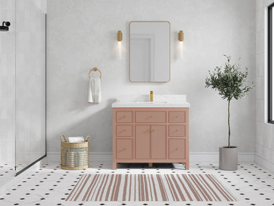 Sonoma 42 in W x 22 in D Free Standing Reeded Single Sink Bathroom Vanity - Willow Bath and Vanity