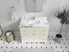Sonoma 42 in W x 22 in D Free Standing Reeded Single Sink Bathroom Vanity - photo 38