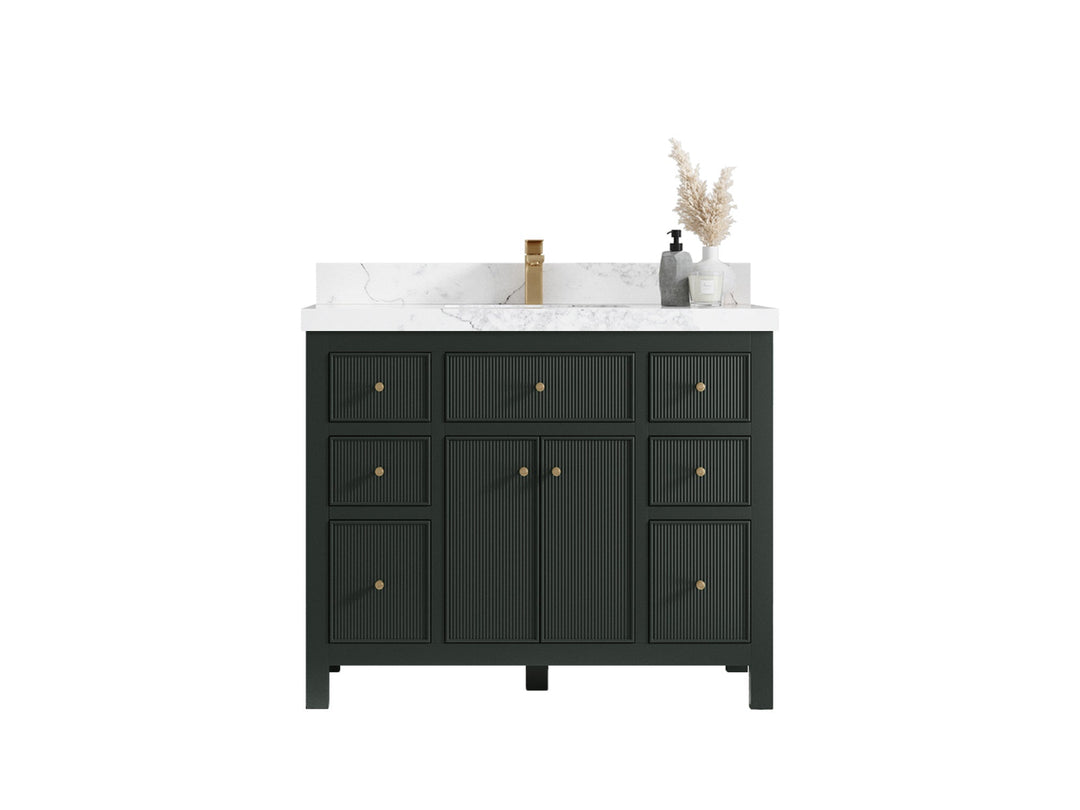 Sonoma 42 in W x 22 in D Free Standing Reeded Single Sink Bathroom Vanity - Willow Bath and Vanity