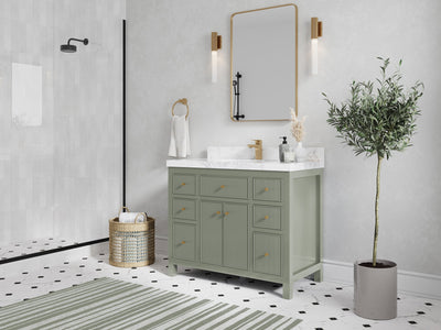 Sonoma 42 in W x 22 in D Free Standing Reeded Single Sink Bathroom Vanity - Willow Bath and Vanity