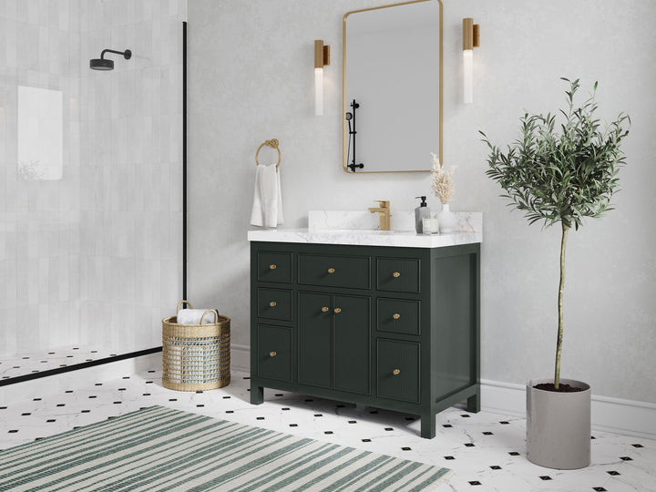 Sonoma 42 in W x 22 in D Free Standing Reeded Single Sink Bathroom Vanity - photo 2