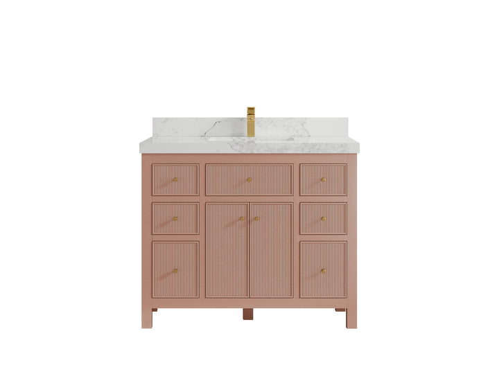 Sonoma 42 in W x 22 in D Free Standing Reeded Single Sink Bathroom Vanity - photo 15