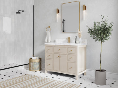 Sonoma 42 in W x 22 in D Free Standing Reeded Single Sink Bathroom Vanity - Willow Bath and Vanity