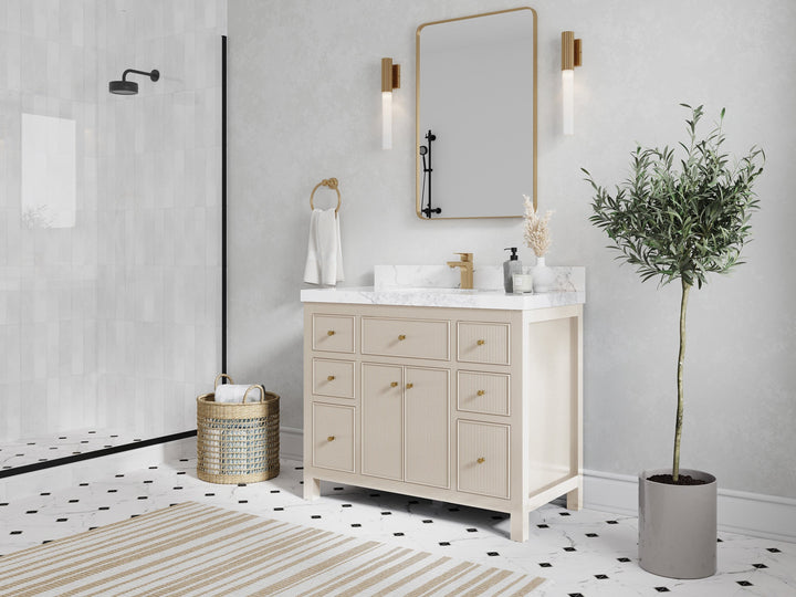 Sonoma 42 in W x 22 in D Free Standing Reeded Single Sink Bathroom Vanity - photo 2