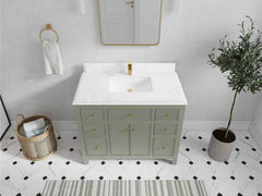 Sonoma 42 in W x 22 in D Free Standing Reeded Single Sink Bathroom Vanity - photo 22