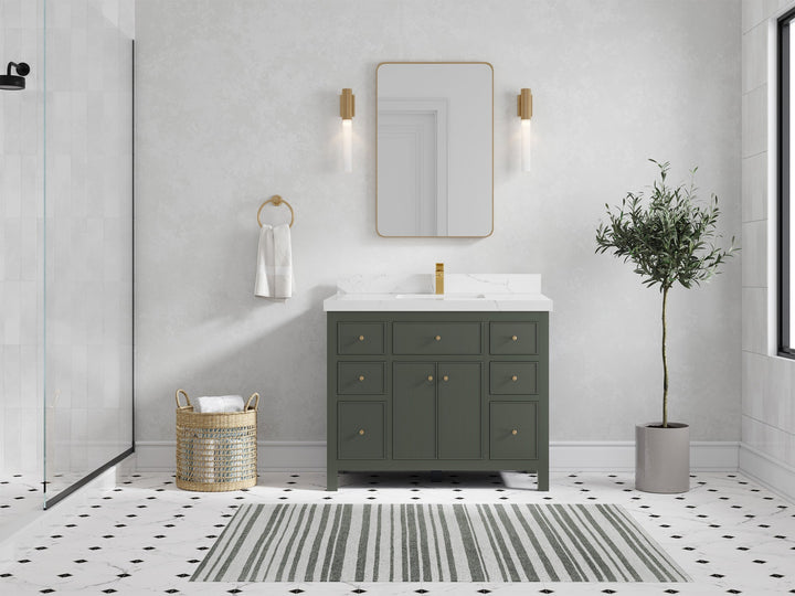 Sonoma 42 in W x 22 in D Free Standing Reeded Single Sink Bathroom Vanity - photo 4