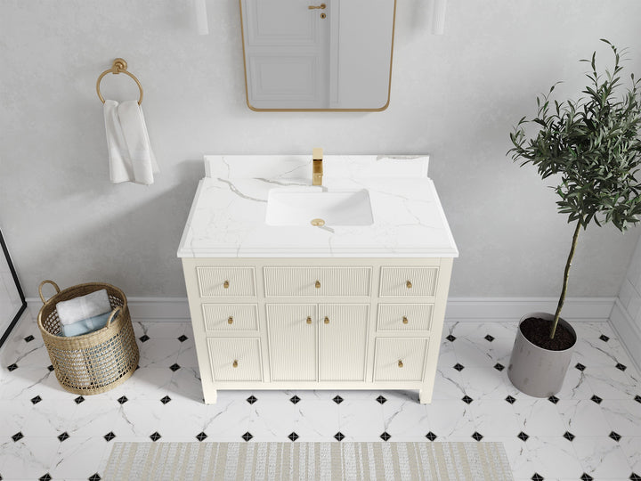 Sonoma 42 in W x 22 in D Free Standing Reeded Single Sink Bathroom Vanity - photo 22