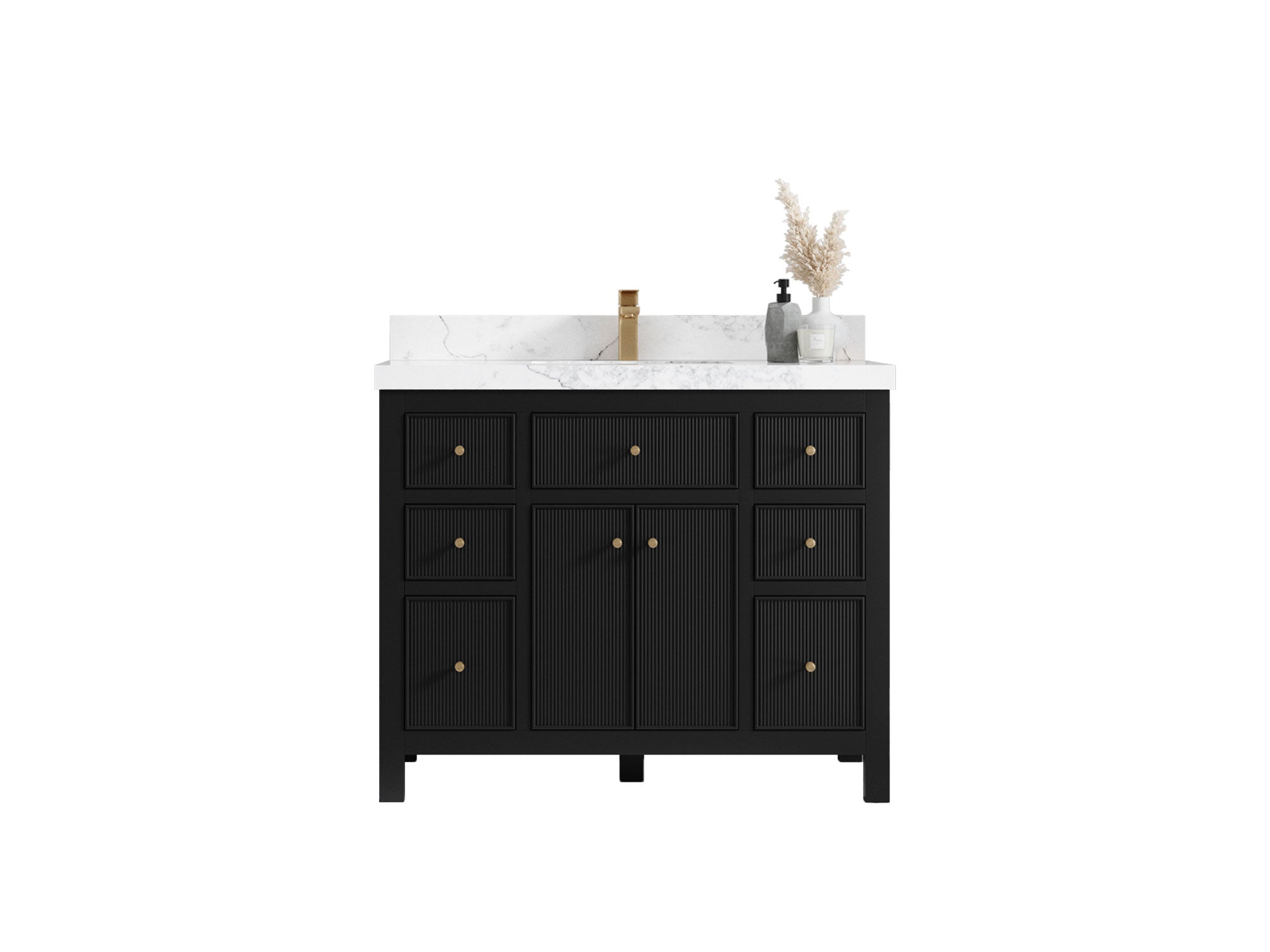 Sonoma 42 in W x 22 in D Free Standing Reeded Single Sink Bathroom Vanity - Willow Bath and Vanity