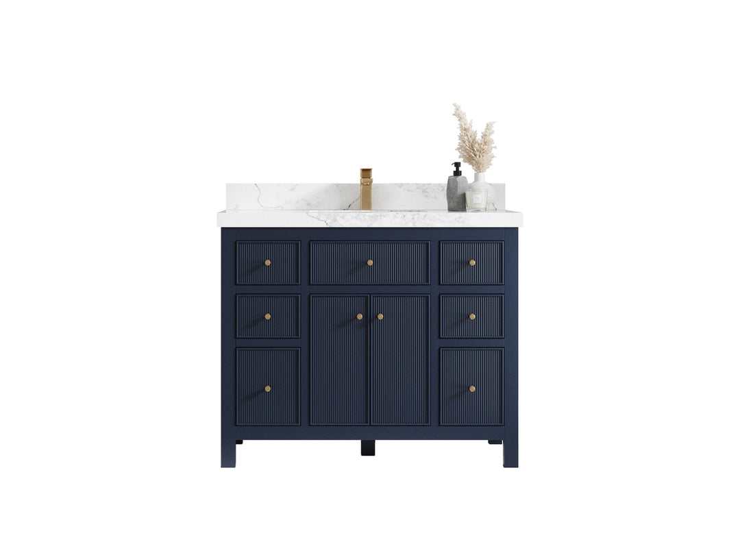 Sonoma 42 in W x 22 in D Free Standing Reeded Single Sink Bathroom Vanity - Willow Bath and Vanity