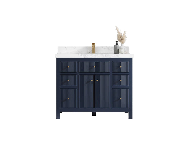 Sonoma 42 in W x 22 in D Free Standing Reeded Single Sink Bathroom Vanity - photo 1