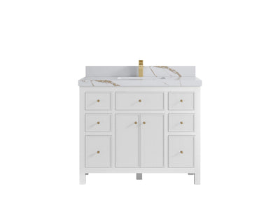 Sonoma 42 in W x 22 in D Free Standing Reeded Single Sink Bathroom Vanity - Willow Bath and Vanity