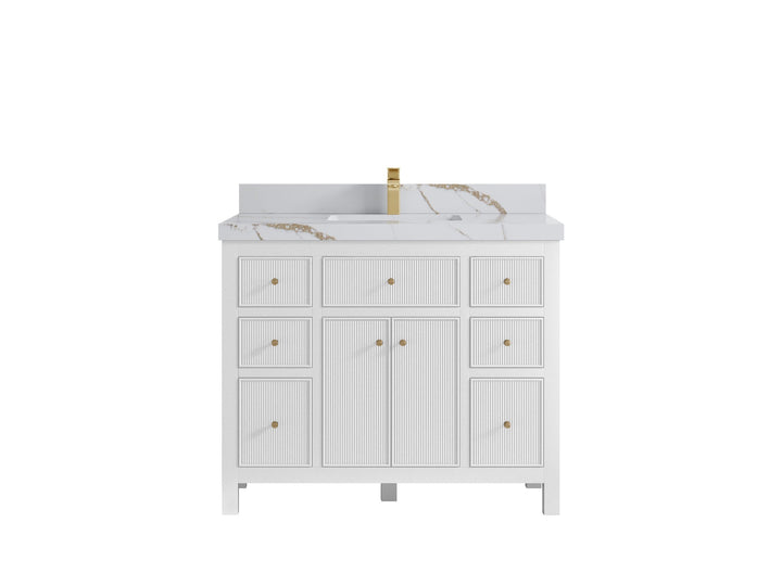 Sonoma 42 in W x 22 in D Free Standing Reeded Single Sink Bathroom Vanity - photo 9