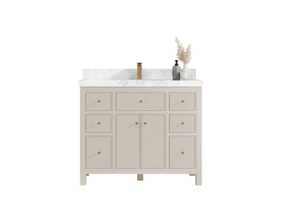 Sonoma 42 in W x 22 in D Free Standing Reeded Single Sink Bathroom Vanity - Willow Bath and Vanity