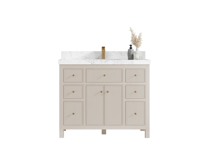 Sonoma 42 in W x 22 in D Free Standing Reeded Single Sink Bathroom Vanity - photo 1