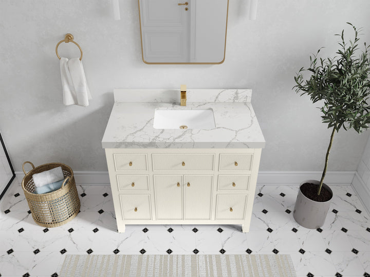 Sonoma 42 in W x 22 in D Free Standing Reeded Single Sink Bathroom Vanity - photo 40