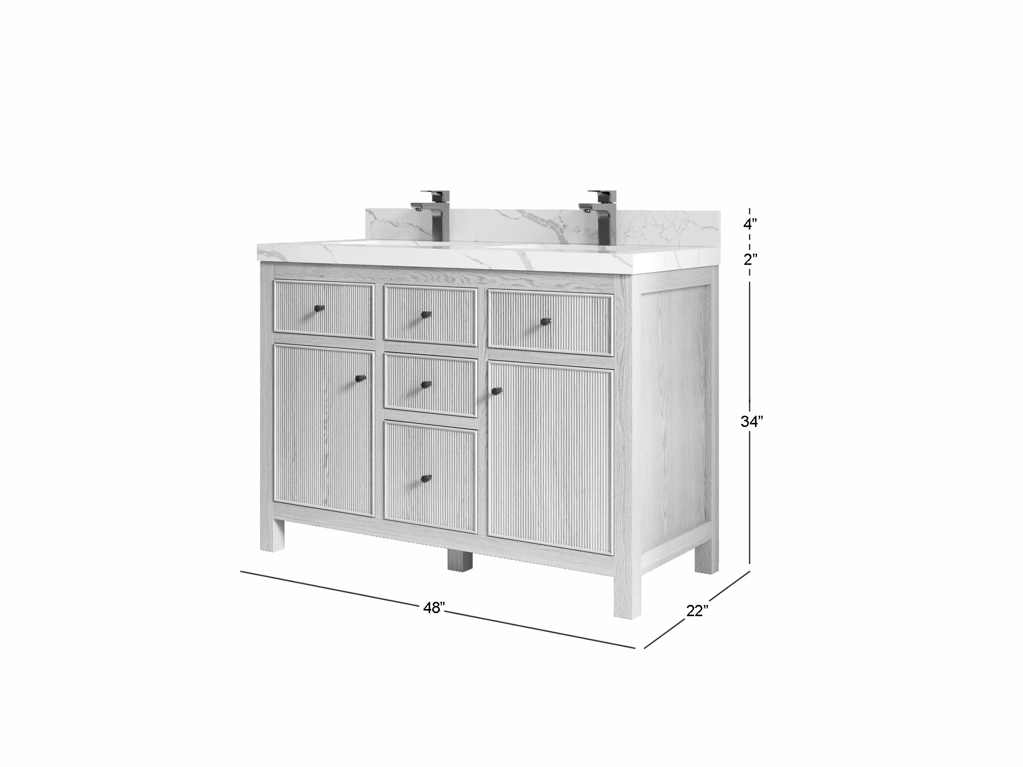 Sonoma 48 in. W x 22 in. D Double Sink Bathroom Vanity - Willow Bath and Vanity