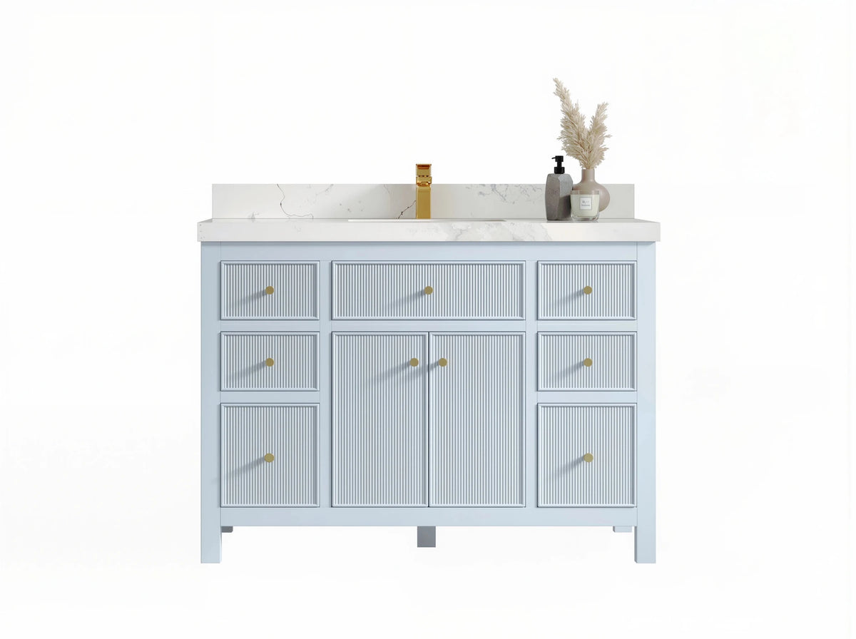 Sonoma 48 in W x 22 in D Free Standing Reeded Single Sink Bathroom Vanity - Willow Bath and Vanity
