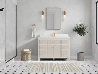 Sonoma 48 in W x 22 in D Free Standing Reeded Single Sink Bathroom Vanity - Willow Bath and Vanity
