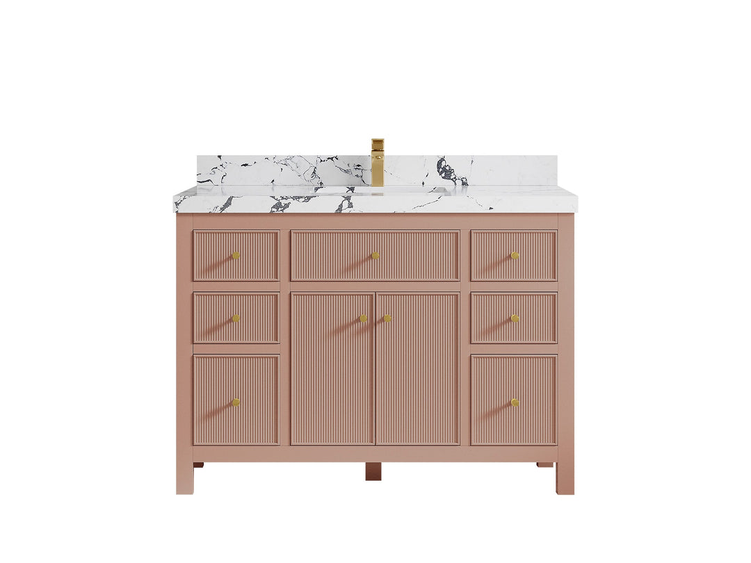 Sonoma 48 in W x 22 in D Free Standing Reeded Single Sink Bathroom Vanity - Willow Bath and Vanity