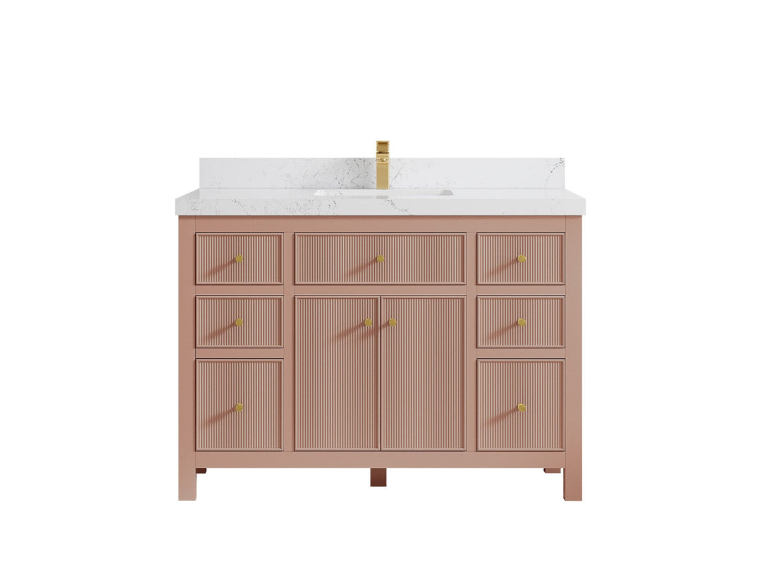 Sonoma 48 in W x 22 in D Free Standing Reeded Single Sink Bathroom Vanity - Willow Bath and Vanity