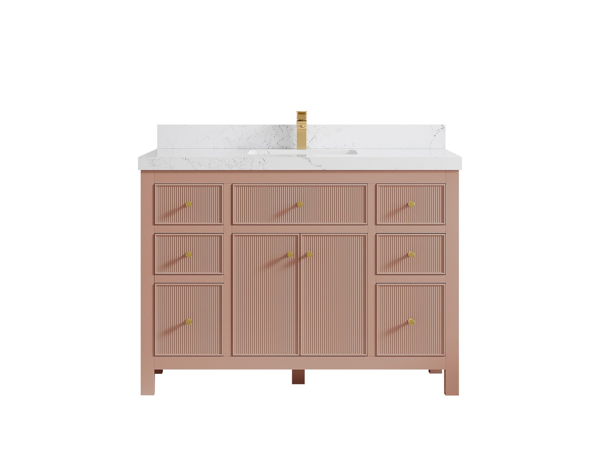 Sonoma 48 in W x 22 in D Free Standing Reeded Single Sink Bathroom Vanity - Willow Bath and Vanity
