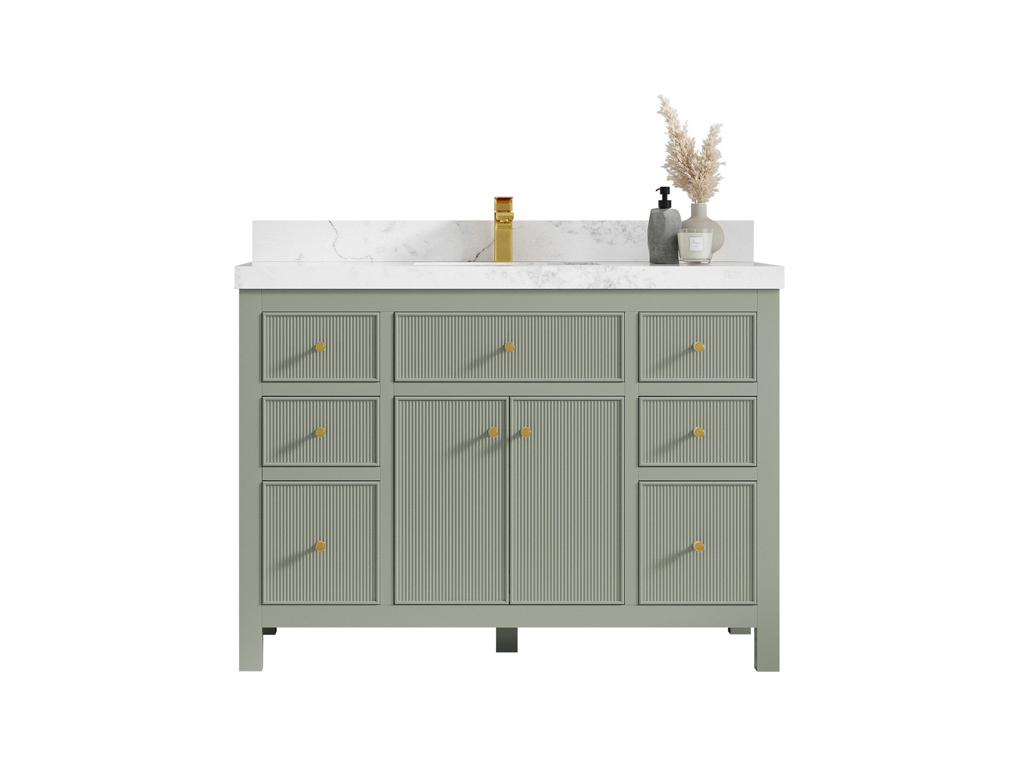 Sonoma 48 in W x 22 in D Free Standing Reeded Single Sink Bathroom Vanity - Willow Bath and Vanity