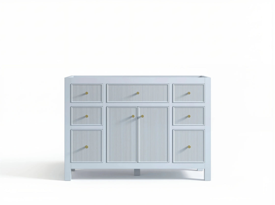 Sonoma 48 in W x 22 in D Free Standing Reeded Single Sink Bathroom Vanity | 
              
                Blue Heather
                
                  
             - SON_BLU_BRS_48S - photo №28