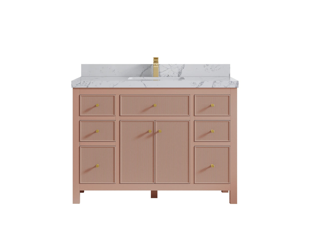 Sonoma 48 in W x 22 in D Free Standing Reeded Single Sink Bathroom Vanity - Willow Bath and Vanity