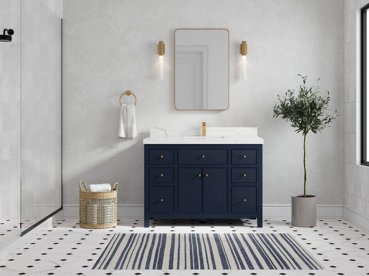 Sonoma 48 in W x 22 in D Free Standing Reeded Single Sink Bathroom Vanity - Willow Bath and Vanity