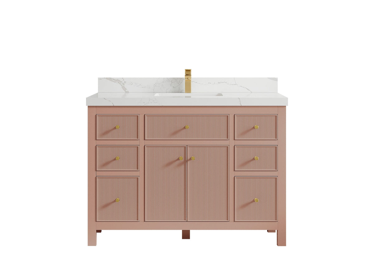 Sonoma 48 in W x 22 in D Free Standing Reeded Single Sink Bathroom Vanity - Willow Bath and Vanity