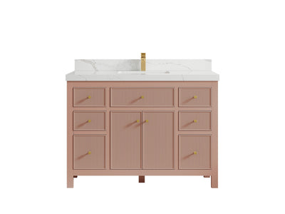 Sonoma 48 in W x 22 in D Free Standing Reeded Single Sink Bathroom Vanity - Willow Bath and Vanity