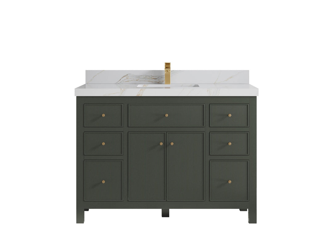 Sonoma 48 in W x 22 in D Free Standing Reeded Single Sink Bathroom Vanity - Willow Bath and Vanity