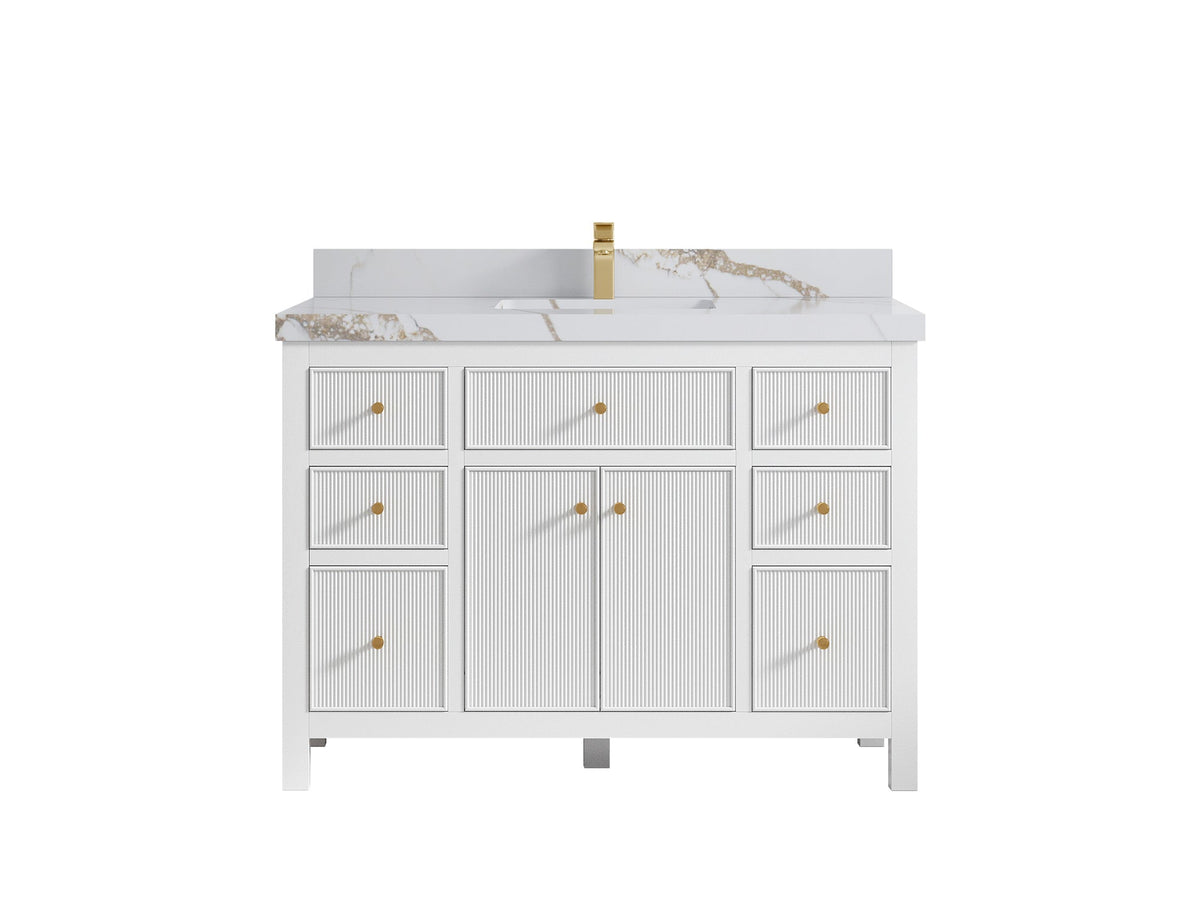 Sonoma 48 in W x 22 in D Free Standing Reeded Single Sink Bathroom Vanity - Willow Bath and Vanity