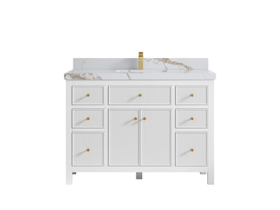 Sonoma 48 in W x 22 in D Free Standing Reeded Single Sink Bathroom Vanity - Willow Bath and Vanity