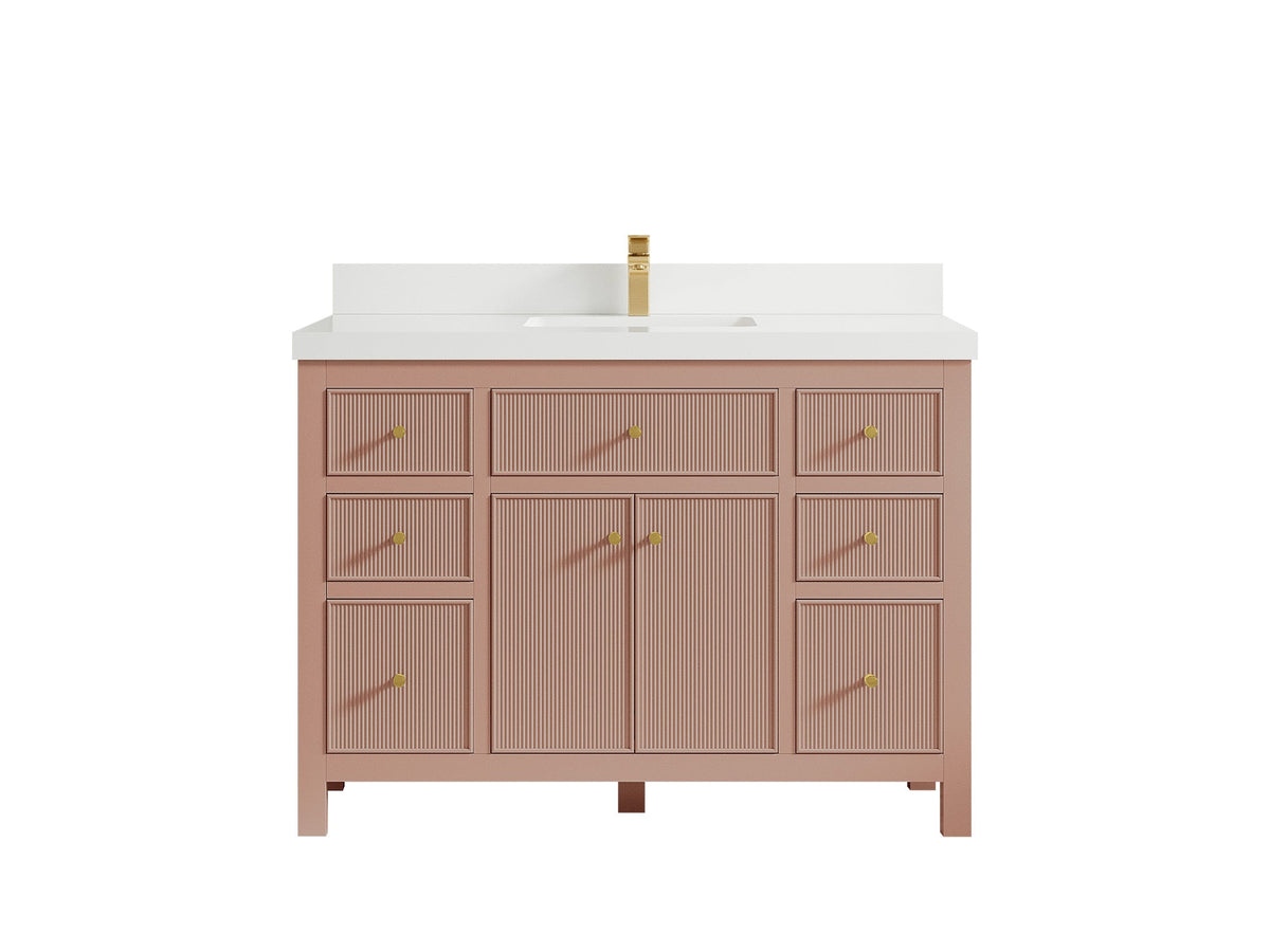 Sonoma 48 in W x 22 in D Free Standing Reeded Single Sink Bathroom Vanity - Willow Bath and Vanity