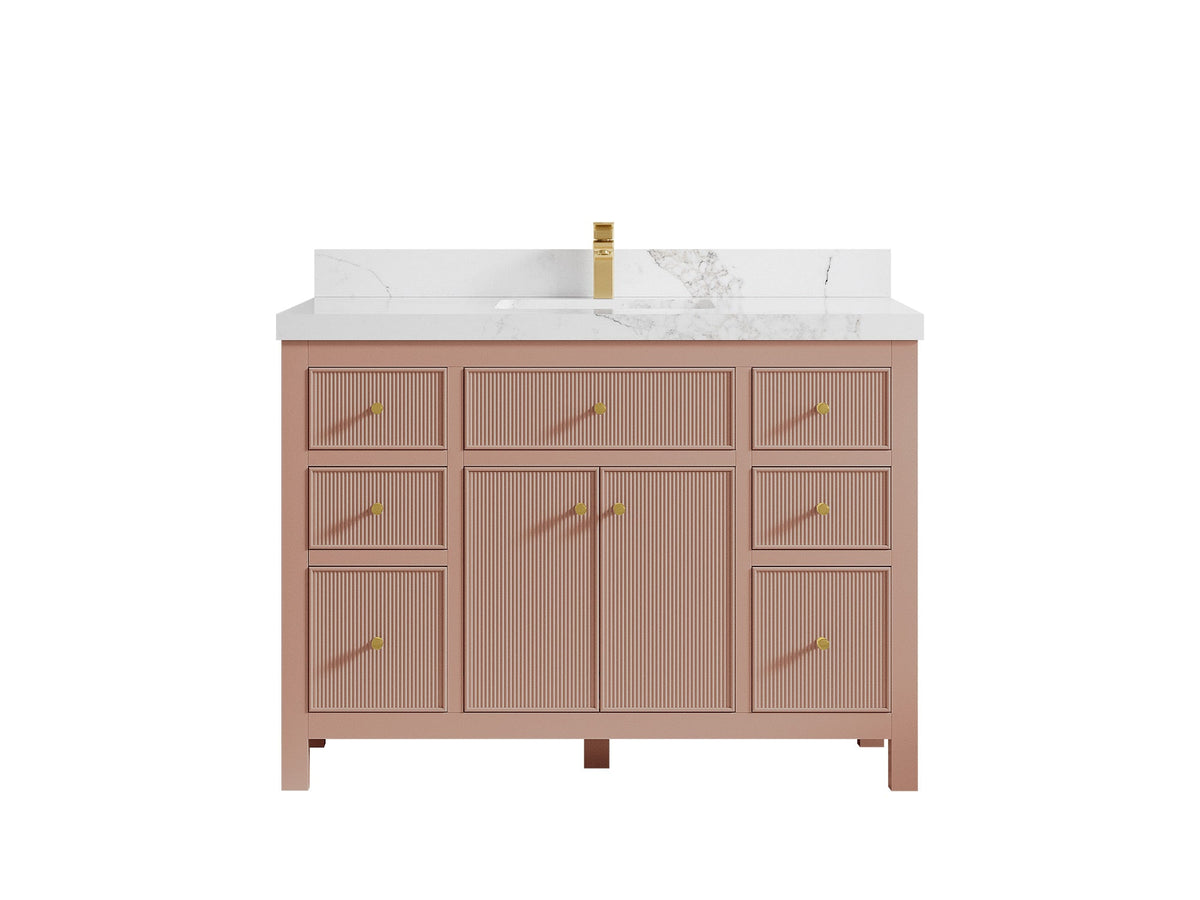 Sonoma 48 in W x 22 in D Free Standing Reeded Single Sink Bathroom Vanity - Willow Bath and Vanity