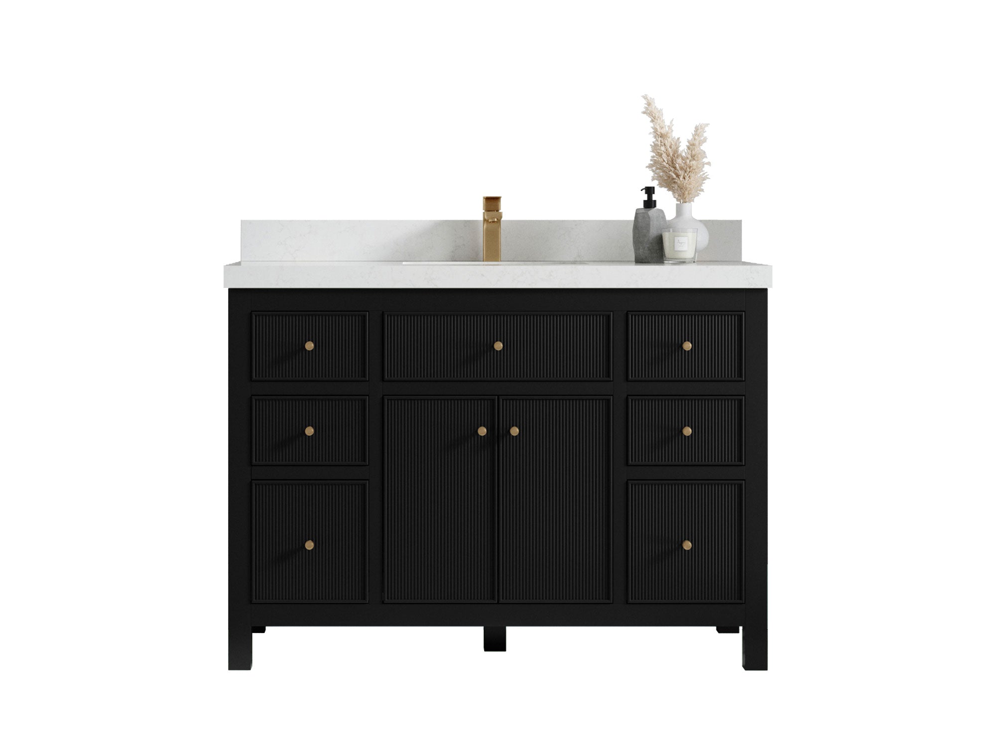 Sonoma 48 in W x 22 in D Free Standing Reeded Single Sink Bathroom Vanity - Willow Bath and Vanity