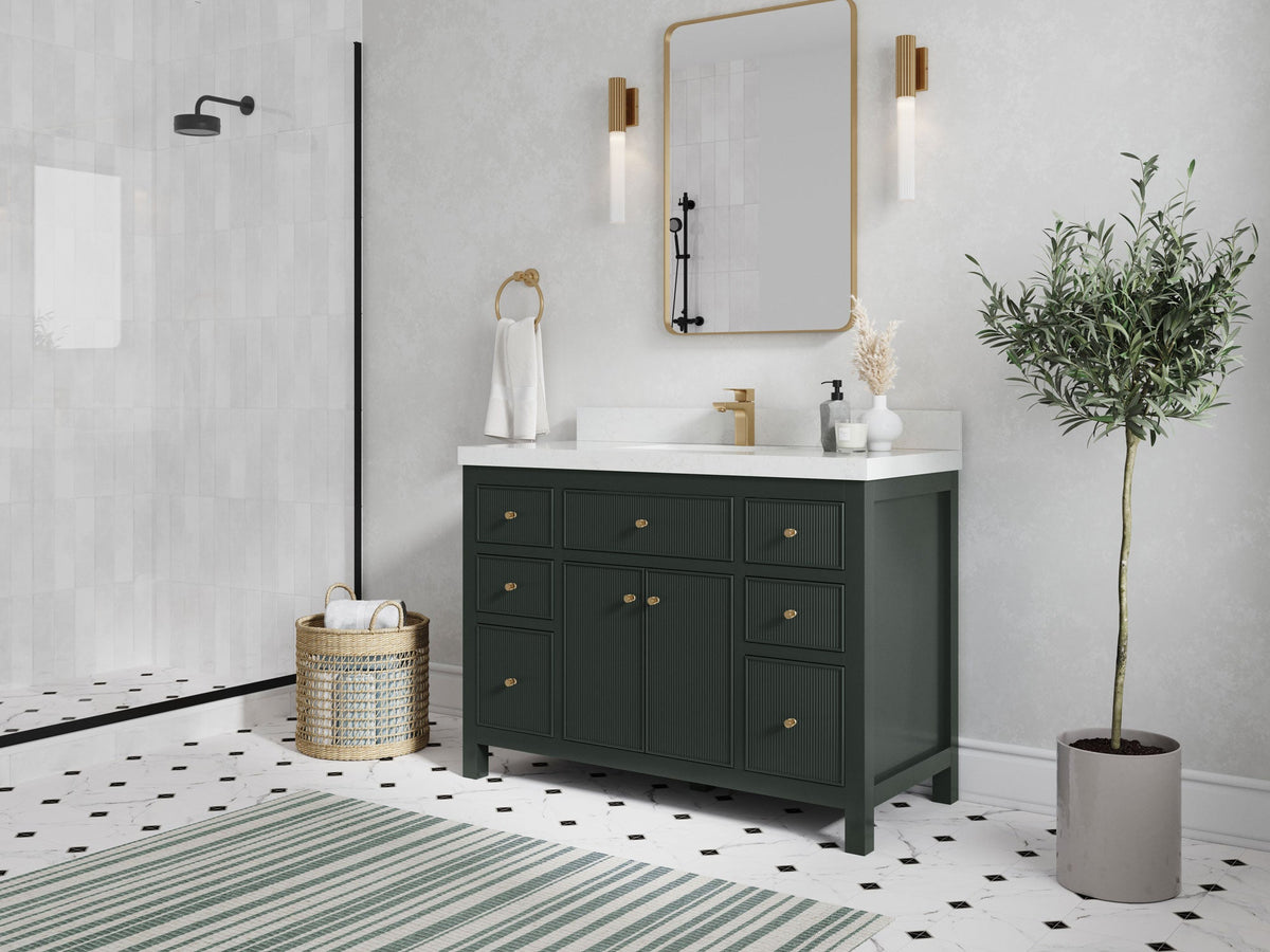 Sonoma 48 in W x 22 in D Free Standing Reeded Single Sink Bathroom Vanity - Willow Bath and Vanity