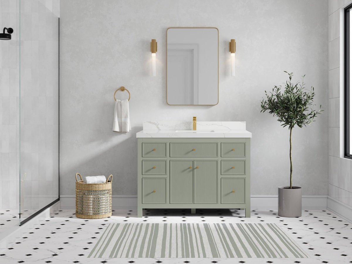 Sonoma 48 in W x 22 in D Free Standing Reeded Single Sink Bathroom Vanity - Willow Bath and Vanity
