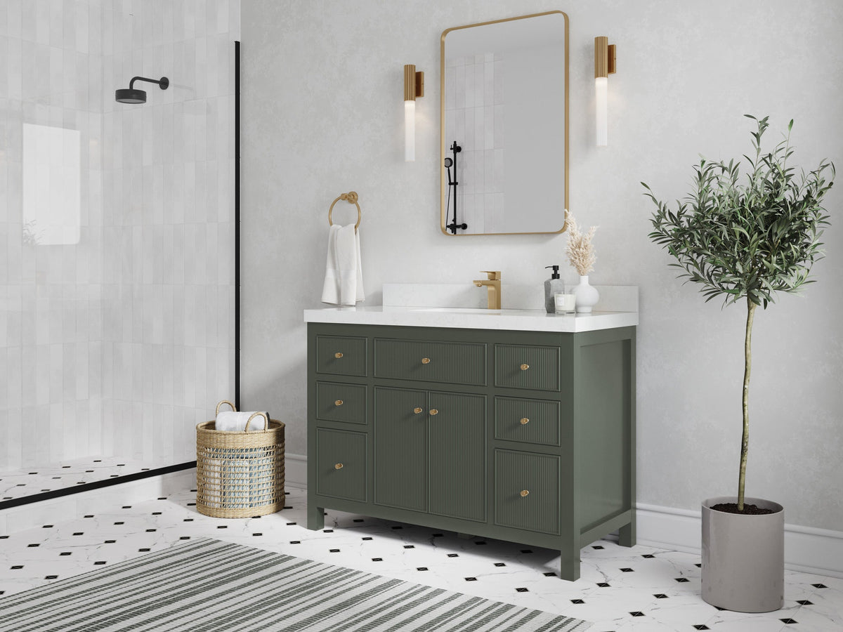 Sonoma 48 in W x 22 in D Free Standing Reeded Single Sink Bathroom Vanity - Willow Bath and Vanity