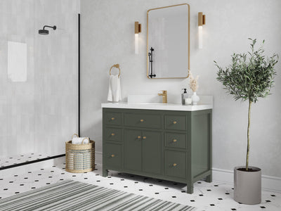 Sonoma 48 in W x 22 in D Free Standing Reeded Single Sink Bathroom Vanity - Willow Bath and Vanity